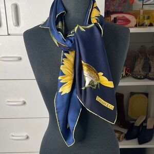 Tiffany & Co. Blue and Yellow Sunflower Scarf